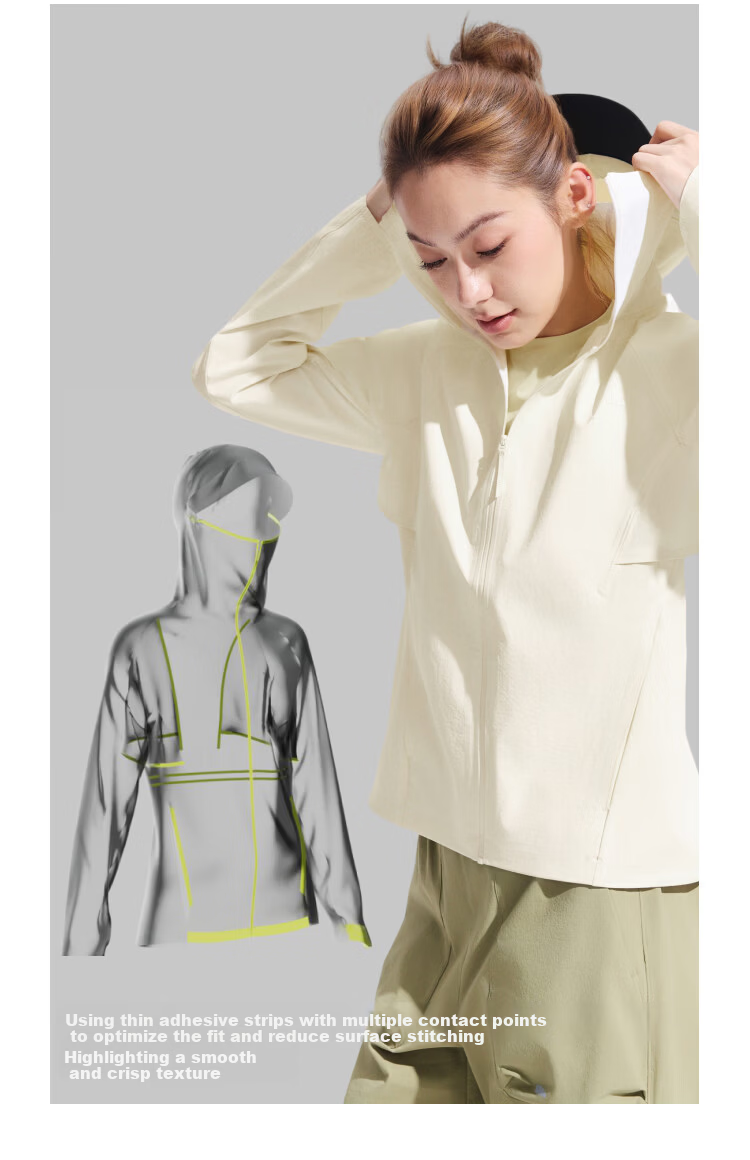 Beneunder Women's Sunscreen Jacket Outdoor Windproof Quick-Dry Sports Breathable WS002 Coconut White XL 19