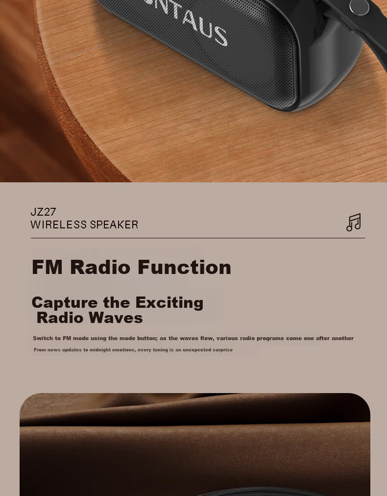 Jinzheng JZ27 2025 New Bluetooth Speaker Portable Outdoor Small Large Volume Square Dance Multifunction Player Card Slot Rechargeable Elderly Music Radio 12