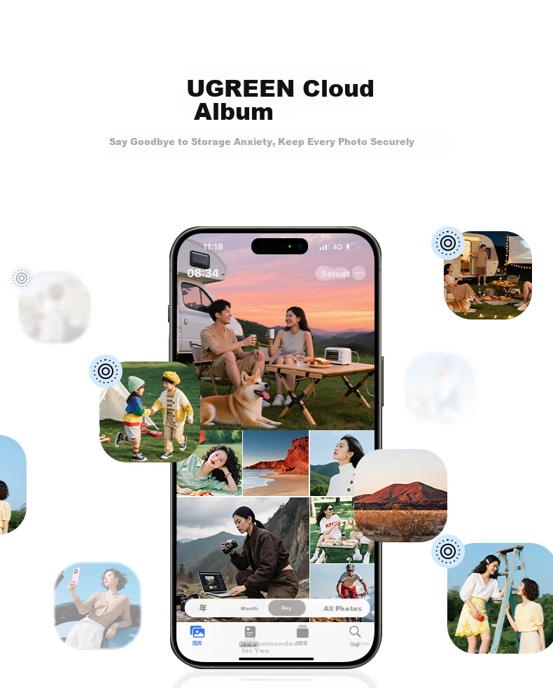 UGREEN Private Cloud DXP4800S 16GB 4-Bay NAS Network Storage Personal Cloud Hard Drive AI Home Server Mobile Tablet Expansion Compatible with iPhone 17 16