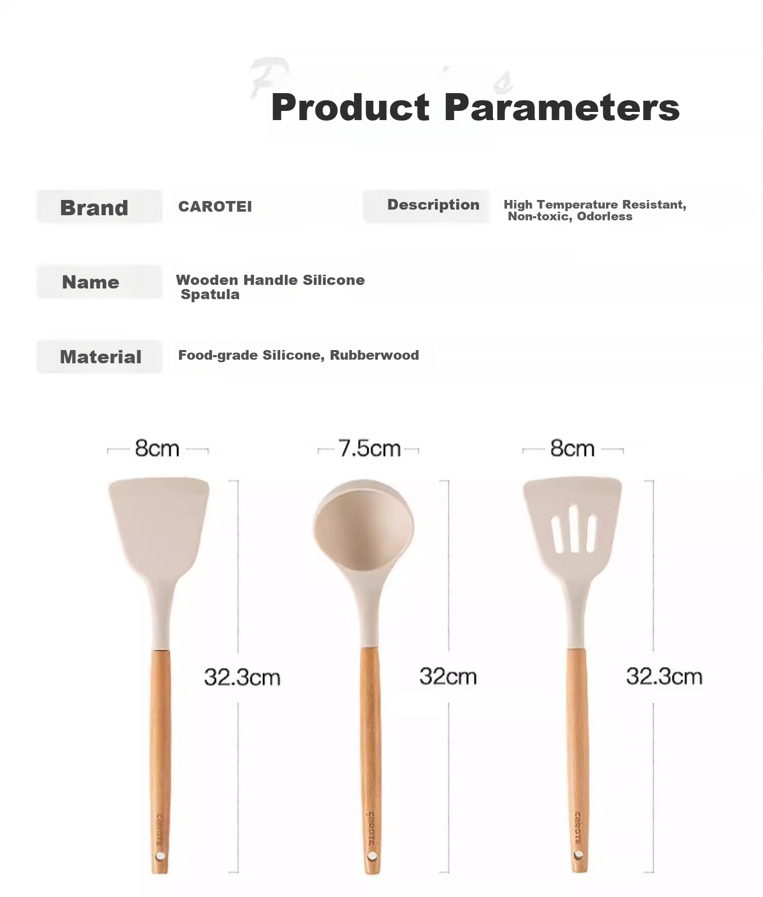 Carrot Silicone Spatula Non-Stick Cooking Turner Kitchen Utensil for Frying Pan and Wok 21