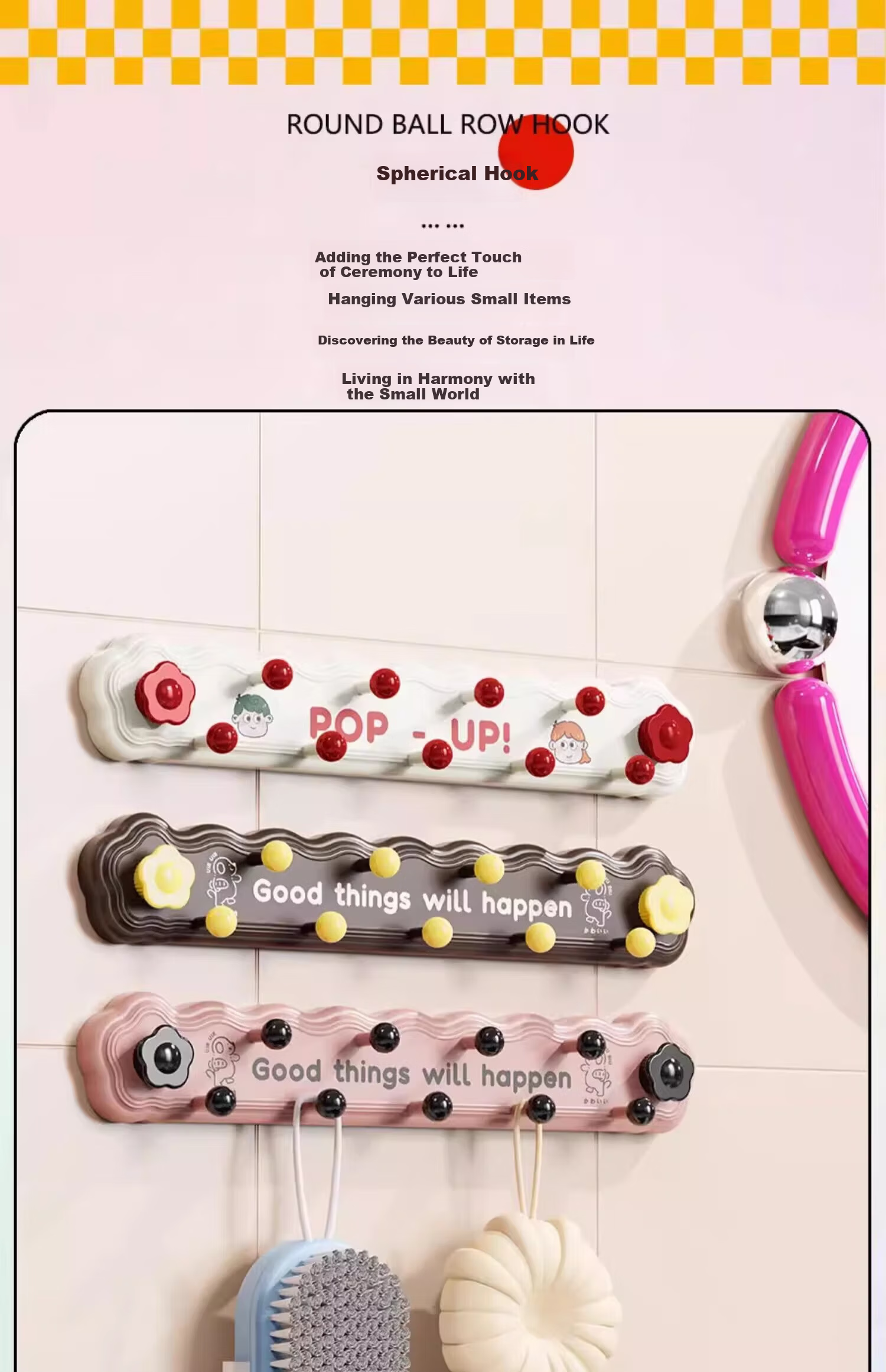 FAJIENUO Dopamine Suction Cup Rotating Row Hook No Drilling Strong Load-Bearing Bathroom Kitchen Brown - Suction Cup 9 Hooks 2