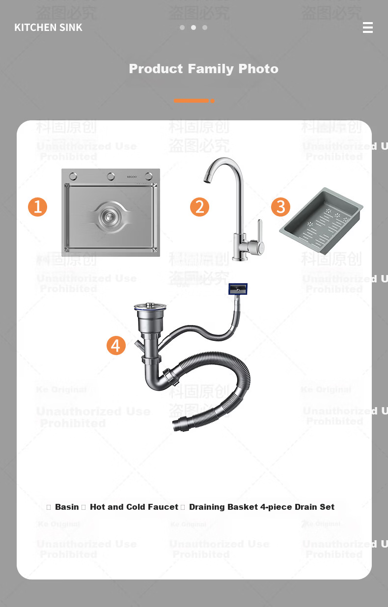 KEGOO Large Single Bowl Stainless Steel Kitchen Sink Vegetable Washing Basin Integrated Small Size K8032 17