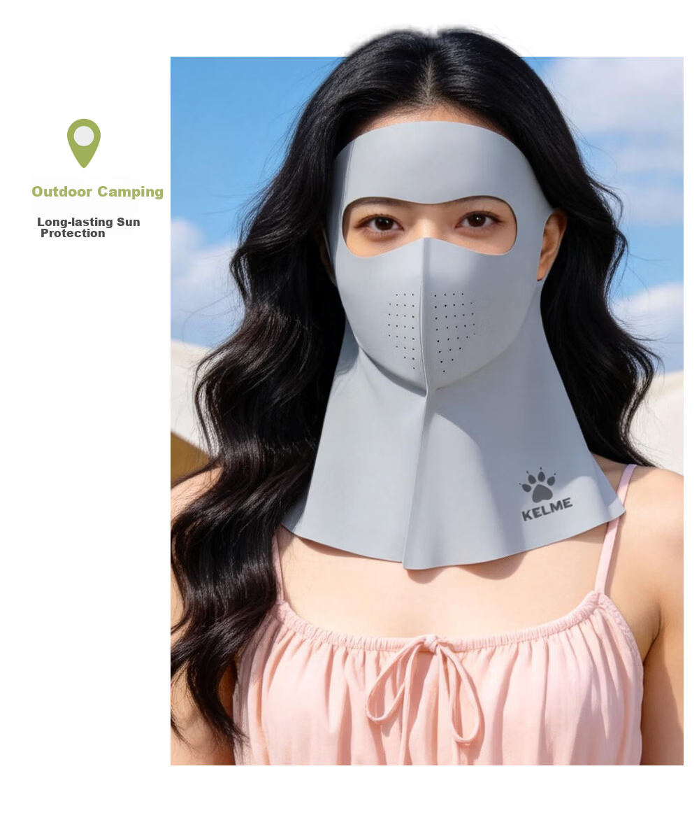 KELME Full Face Sunscreen Mask Women's Facekinni Neck Protection UV Protection Outdoor Windproof Dustproof Cycling Mountaineering Neck Gaiter 12