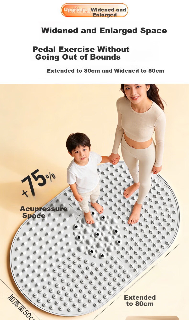 PEAK Five-Zone Soft Rubber Acupressure Foot Massage Mat Slow Running Foot Sole Acupoint Silicone Circulation Pad 16