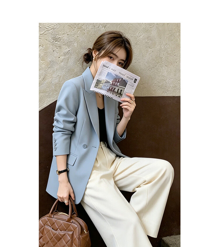 Demana [Sharp Aura] Spring Urban Commuter Style Lace Splice Double-Breasted Loose Slimming Coat for Women Premium Feel 14