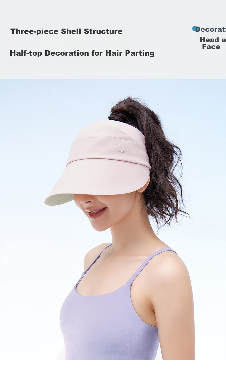 VVC Sun Hat for Women, Summer Wide Brim UV Protection Sun Hat, Ponytail-Friendly Fisherman Sun Hat for Travel, Ice Mist Pink 2