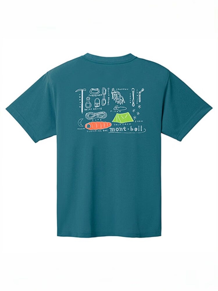 Mont-bell Quick-Dry T-Shirt with Tool Print Unisex Commuter Breathable Short Sleeve 1114716 3