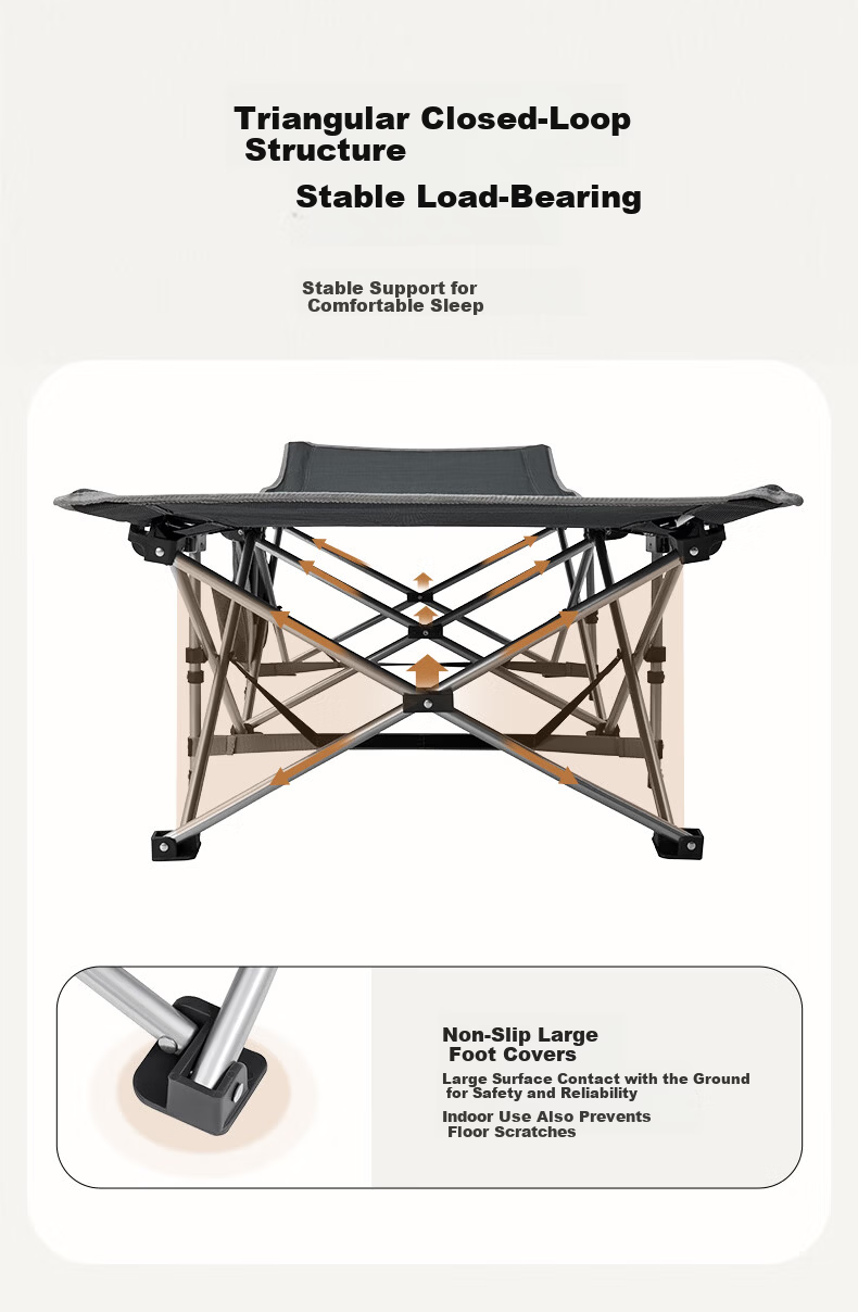 KingCamp Folding Single Bed Office Nap Bed Military Cot Portable Multifunctional Nap Bed 4