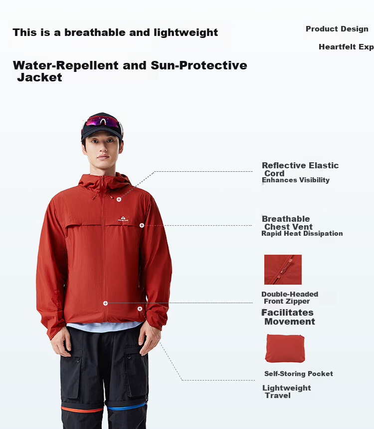 Pioneer Camp Suzaku Men's Summer Outdoor Lightweight Sun Protection Jacket Loose Hooded Coat UV Protection UPF50+ 3