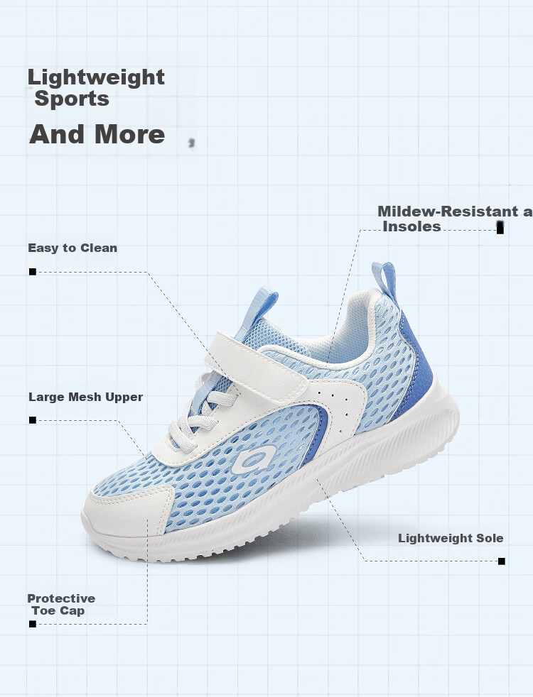 BALABALA Children's Sports Shoes for Boys And Girls, Summer 2026 Breathable Lightweight Running Shoes with Mesh Holes, Non-Slip Sandals, Sneakers 2