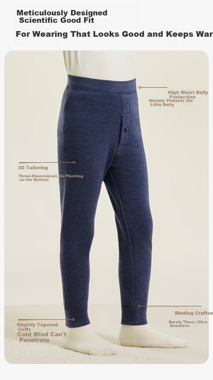 YEEHOO Children's Thermal Double-Layer Mulberry Silk A-Class Autumn and Winter Seamless Warm Leggings 10