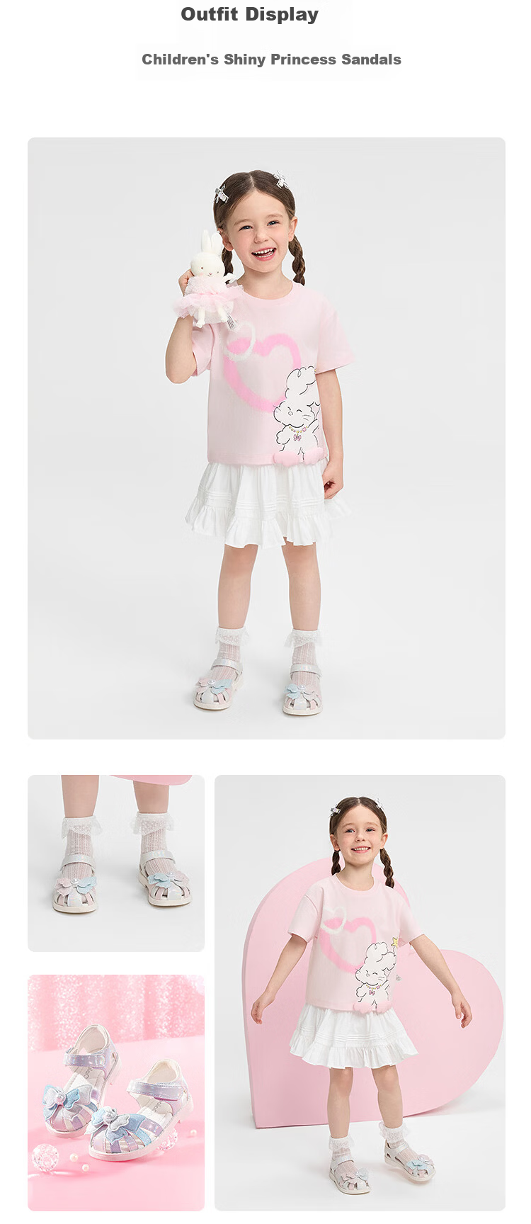 Balabala [balaOne] Kids Sandals Girls 2026 Summer New Delicate Gradient Casual Shoes 6