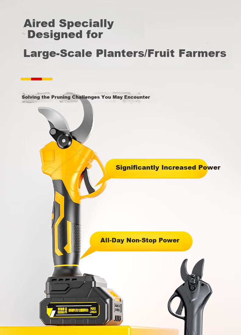 Aired Brushless Electric Pruning Shears Cordless Fruit Tree Clippers Garden Electric Branch Trimmer Lithium Battery Power Tool 6