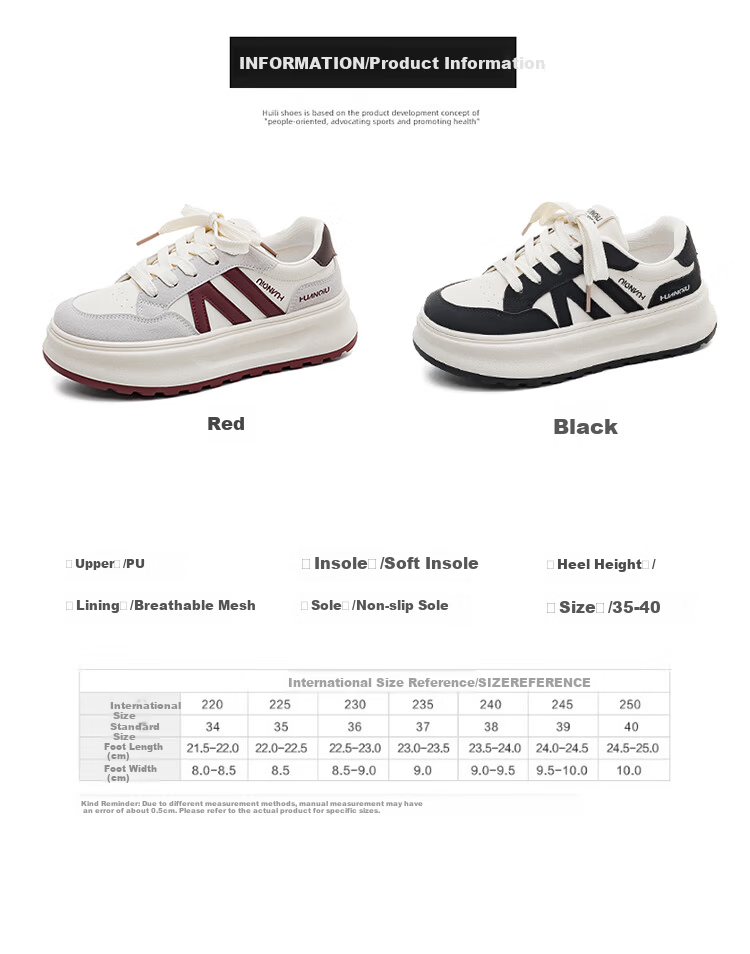 Global Hot Sale 2026 Spring INS Trendy White Sneakers for Women Versatile Student Campus Style Fashion Thick Sole Height Increasing Casual Skate Shoes 6