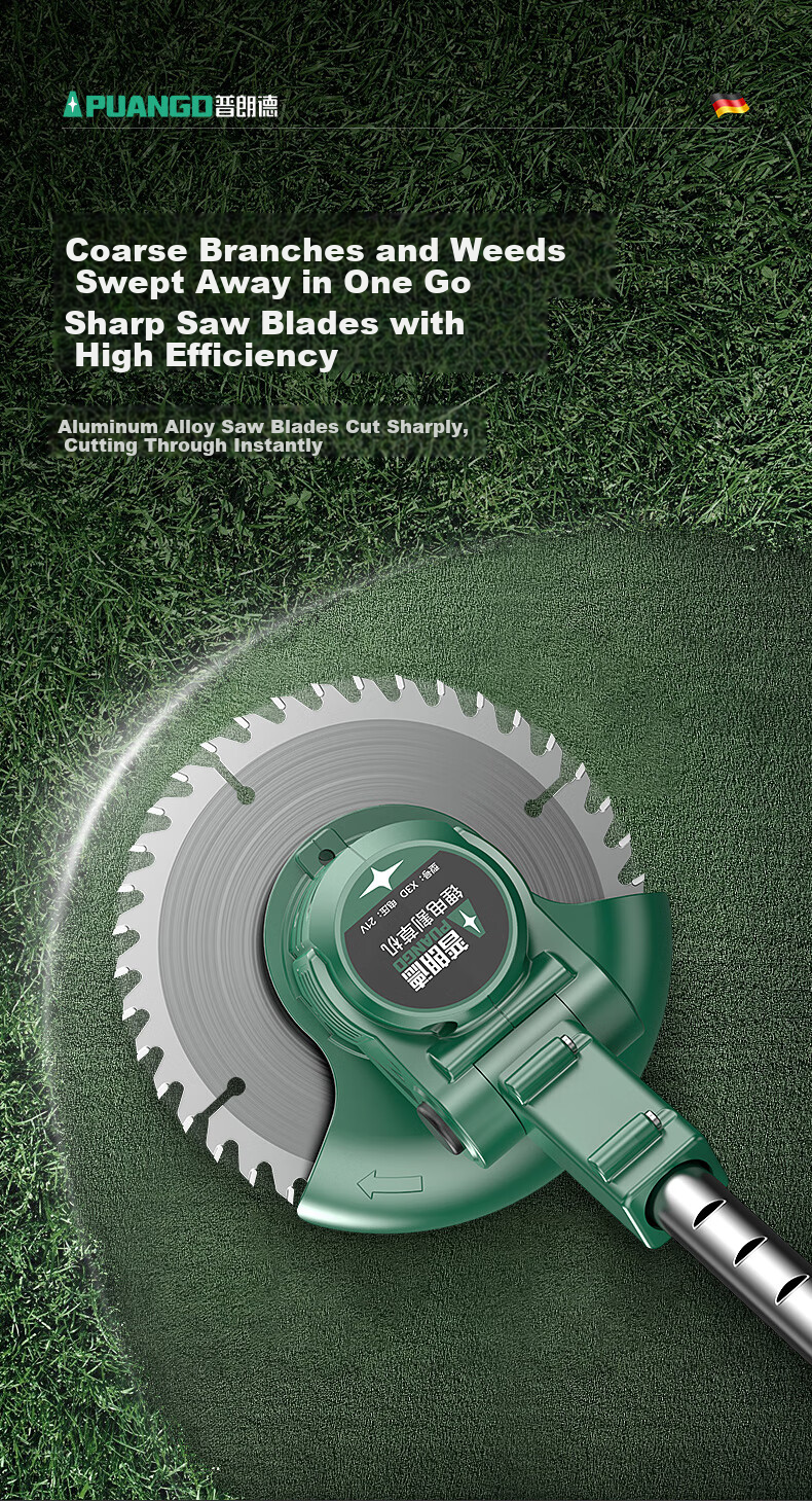 PUANGD Cordless Grass Trimmer Multifunctional High-Power Lawn Mower Home Weed Cutter 7