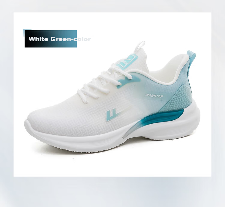 Warrior Official Men's Sports Shoes 2026 Summer New Height Increasing Thick Sole Men's Shoes White Green Size 40 26