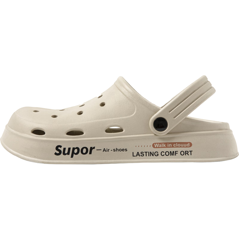 YUZHAOLIN Unisex Couple Beach Clogs Thick Sole Height Increasing Sandals Outdoor Wear YU918 White