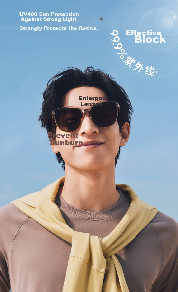 Beneunder Sunglasses Unisex UV Protection Cycling Driving Square Round Large Frame Outdoor FD020 7