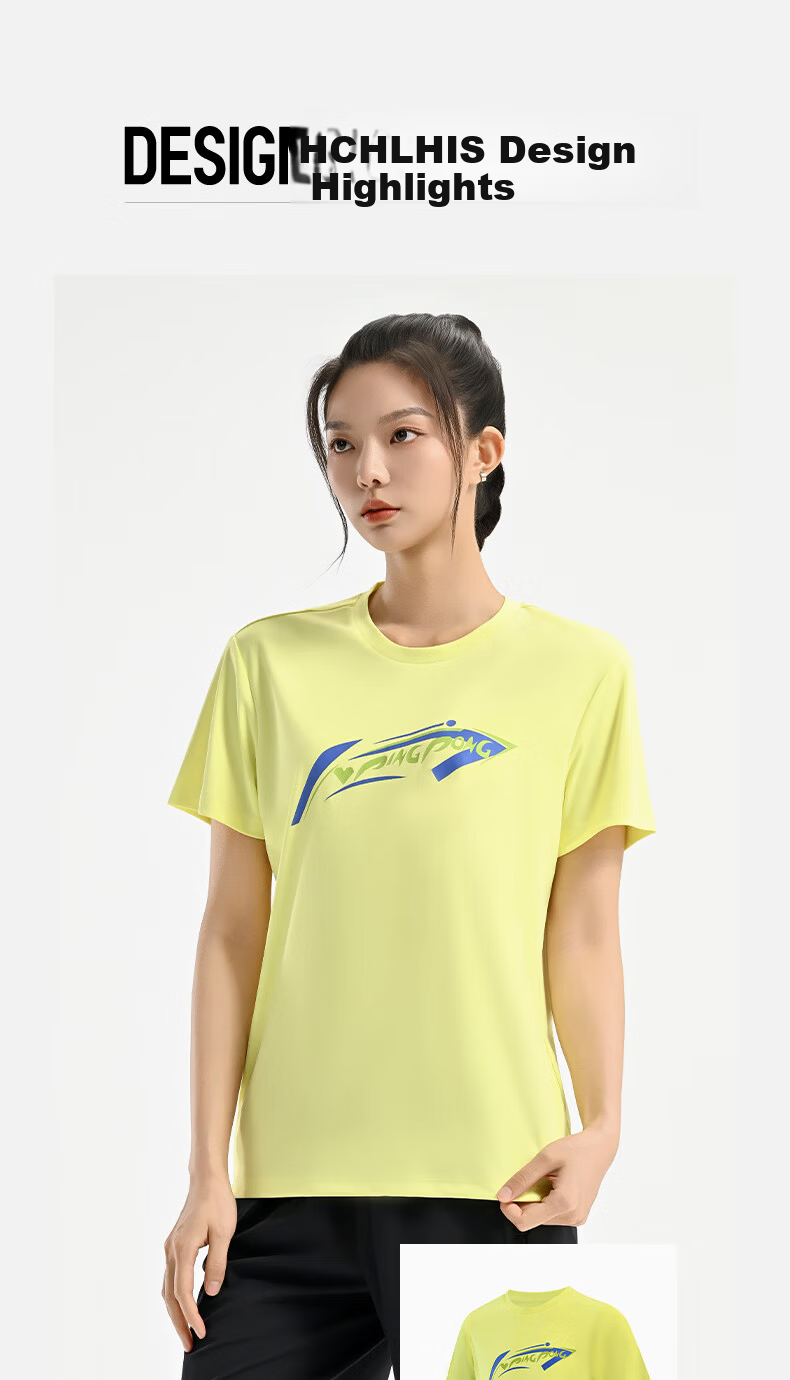 LI-NING Table Tennis Sports T-Shirt Short Sleeve Unisex Running Quick-Dry Lightweight Training Top 3