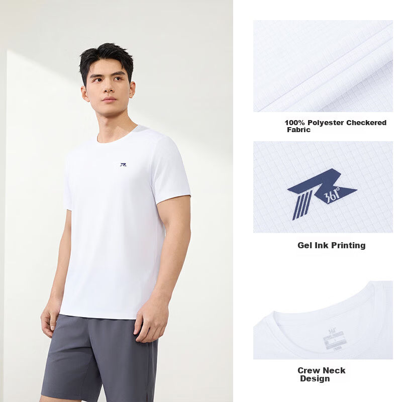361° Men's Summer Quick-Dry Fitness Sports Running Casual Short Sleeve T-Shirt 652624118D-1