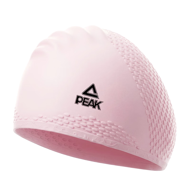 PEAK Adult Silicone Swim Cap, Waterproof, Ammonia-Resistant, Highly Elastic, Comfortable, Non-Constricting Swimming Cap, Silicone Swim Cap, Pink