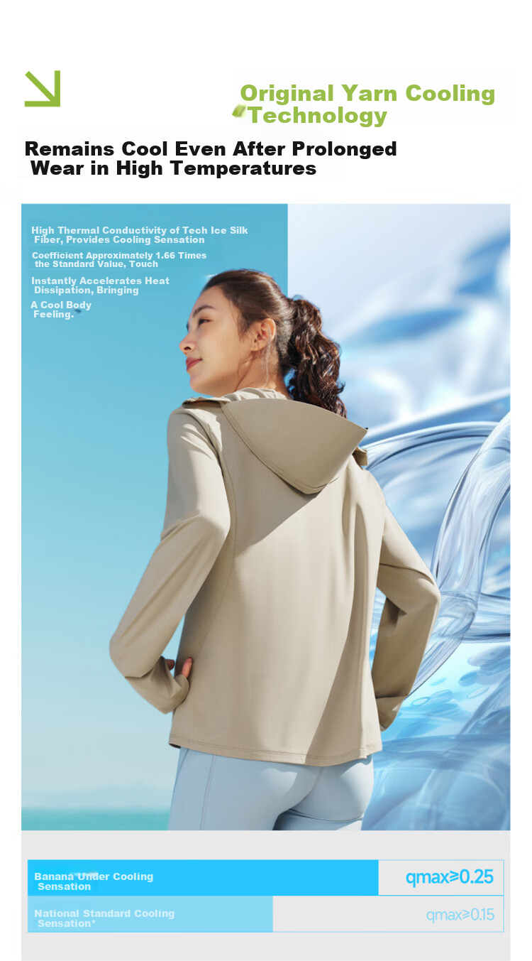 Beneunder Women's Sun Protection Hooded Cooling UV Protection Quick-Dry Breathable Lightweight Jacket AL818 Light Yellow XL 4
