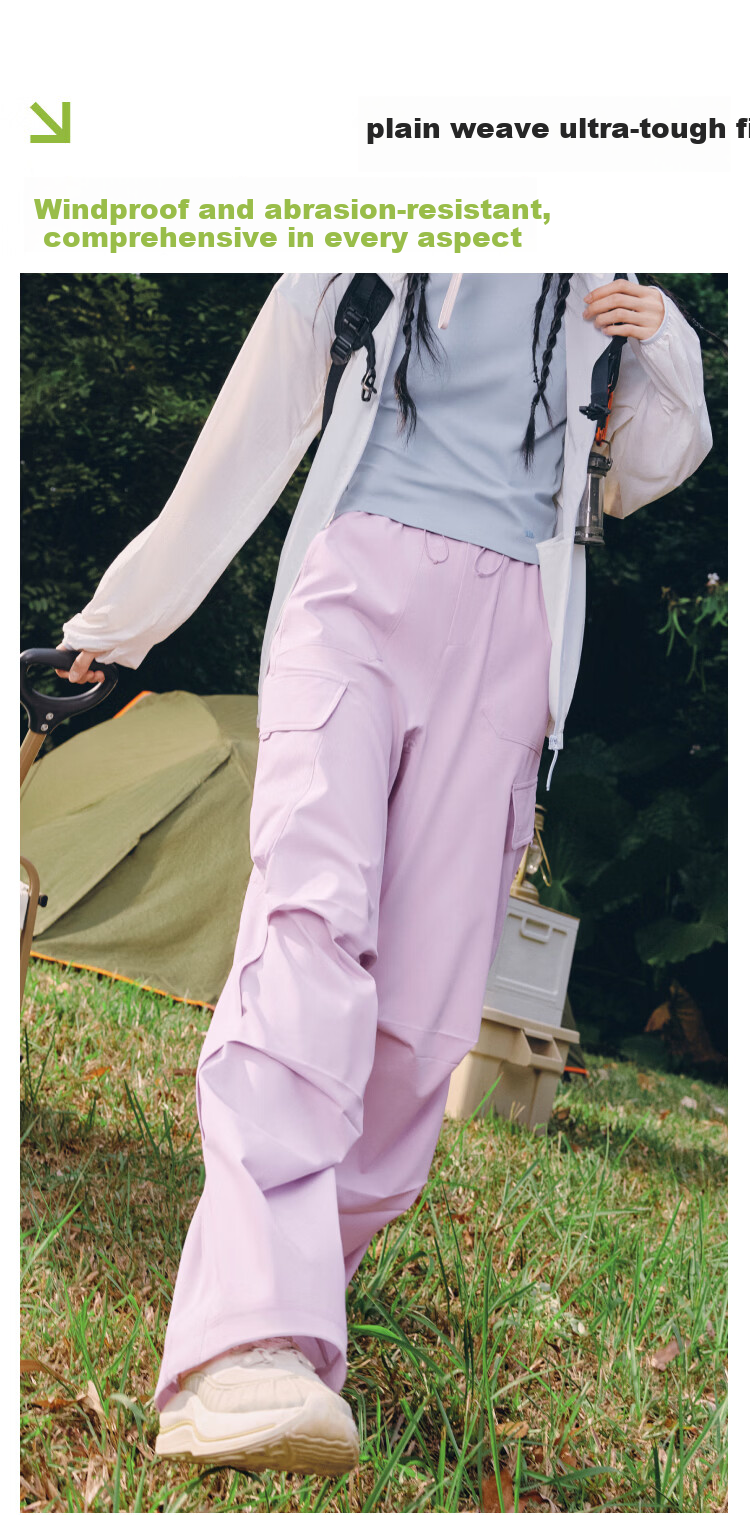 Beneunder Casual Sports Women's Water-Repellent Sun Protection Parachute Pants Outdoor WR247 Nordic Gray L 8