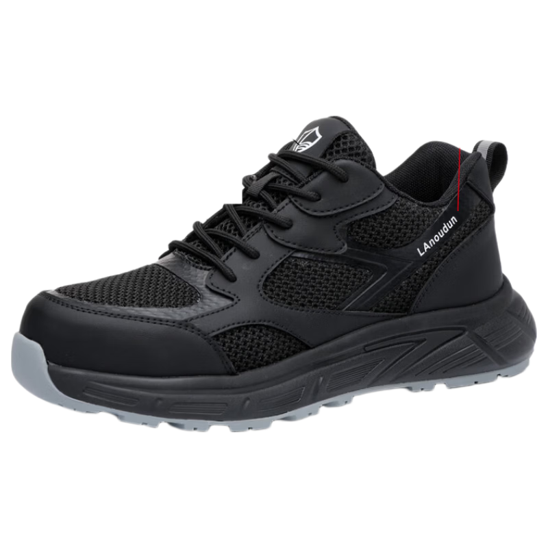 BlueOwl Shield Men's Summer Breathable Anti-Odor Lightweight Steel Toe Anti-Smash Puncture-Resistant Durable Safety Work Shoes D310T Size 42