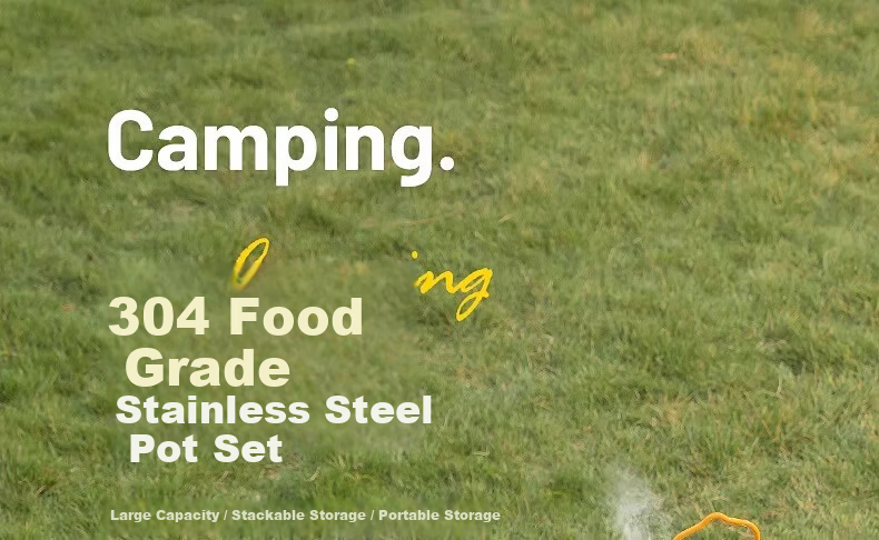 TAN XIAN ZHE 304 Stainless Steel Outdoor Cookware Set with Cassette Stove Camping Full Set Cooking Pot Kettle 2