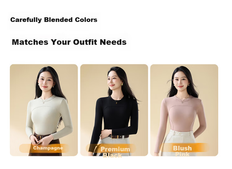Ordifen Women's Thermal Wool Silk Blend Slim Fit Soft Stretch Base Layer Top Pink XL Autumn Winter 9