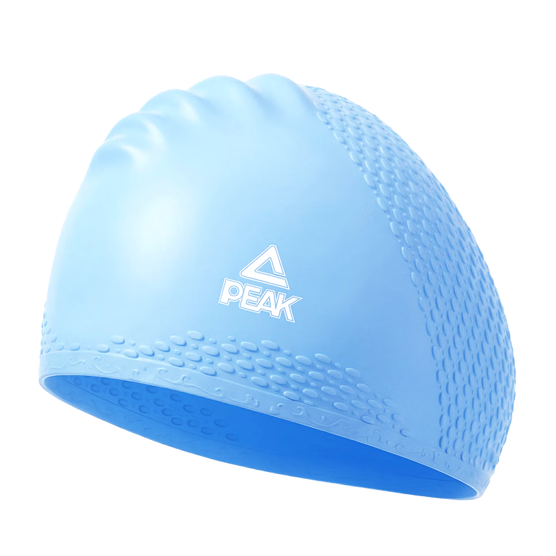 PEAK Adult Silicone Swim Cap, Waterproof, Ammonia-Resistant, Highly Elastic, Comfortable, Non-Constricting Swimming Cap, Silicone Swim Cap, Blue