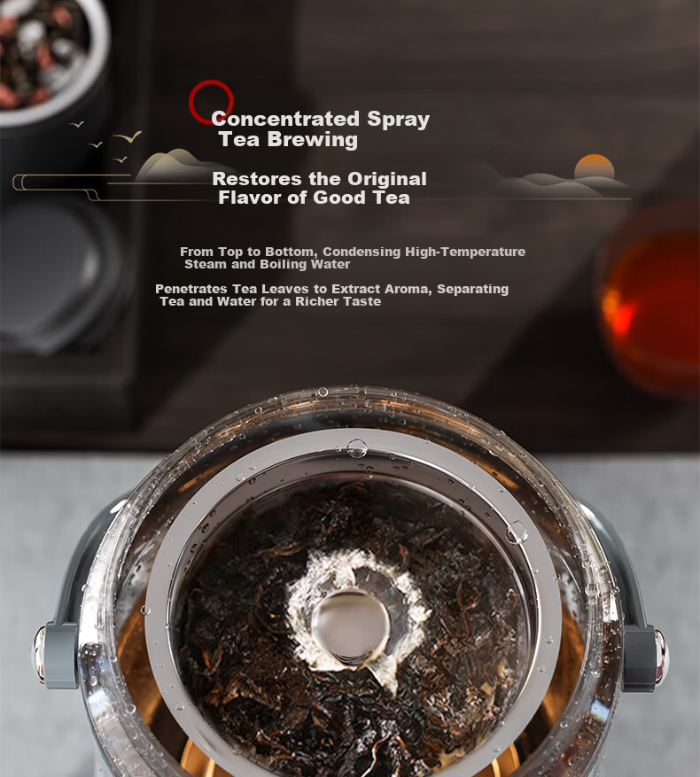 AUX Tea Kettle Health Pot Steam Spray Tea Extractor Pure Titanium TI Base Multifunctional Tea Maker AZC-12AZX-340 for Home and Office 4