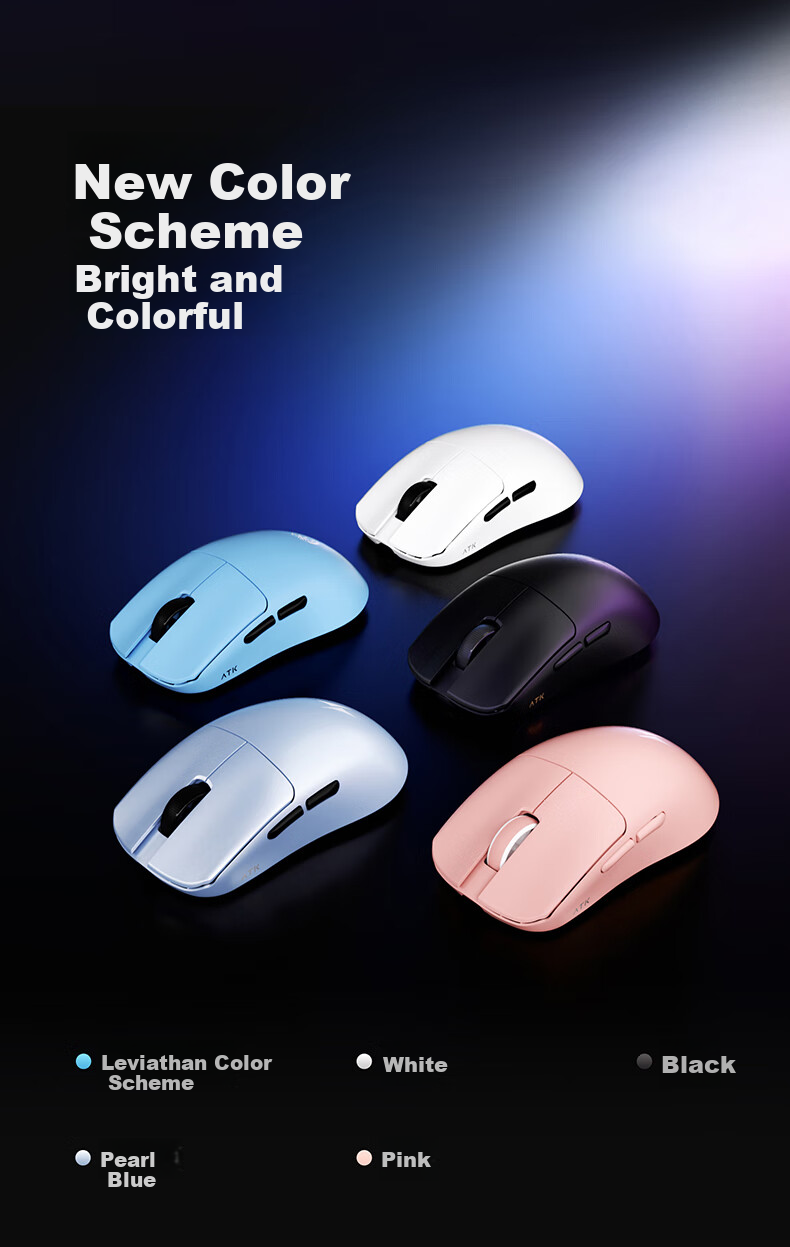 ATK LieKong F1V2 Wireless Mouse Wired/Wireless Dual-Mode Lightweight Ergonomic Gaming Office Mouse F1V2 Master Edition 2.0 Black 16