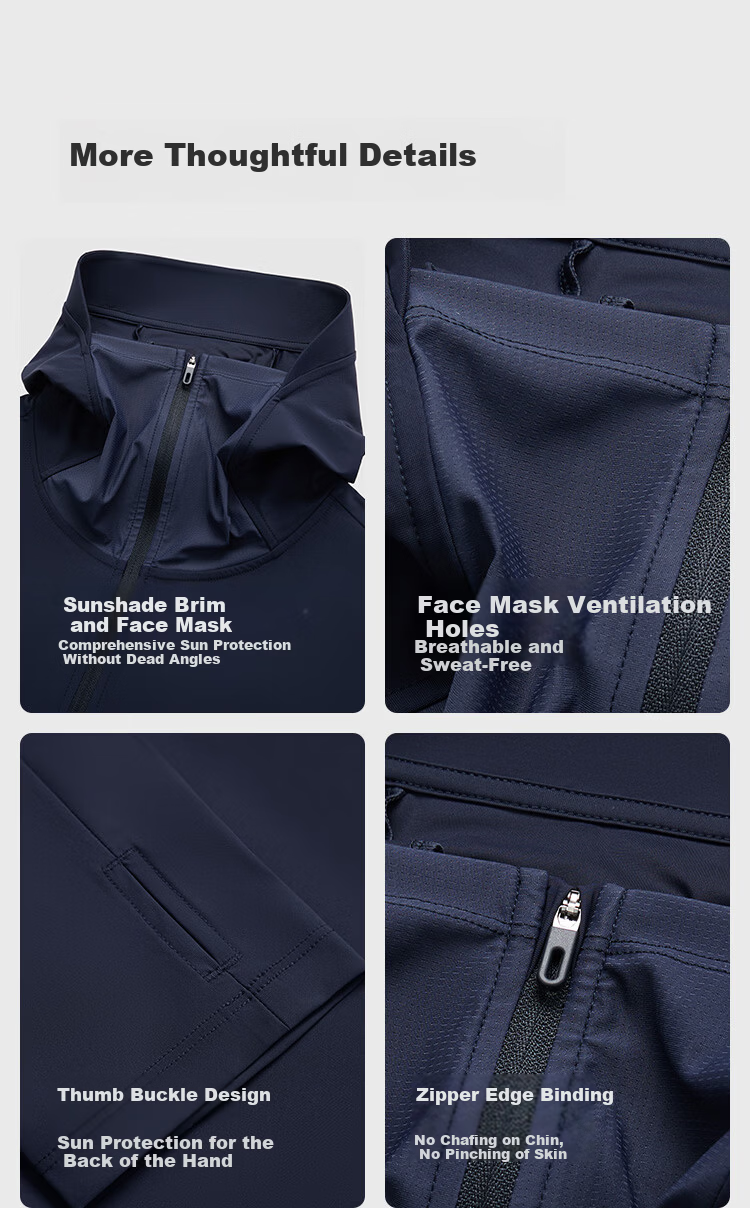 JD Jingzao Bestselling 10k+ Small Cooling Fan Men's Sunscreen Ice Silk Cool Outdoor Sun Protection Jacket Spring Summer Thin Coat Light Pine Green L 14
