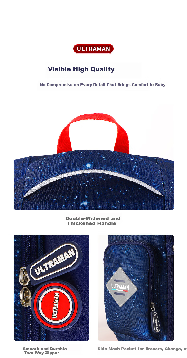Shangxi Ultraman Children's School Backpack for Boys Primary Grades 1-4 Lightweight Dark Blue Zero 12