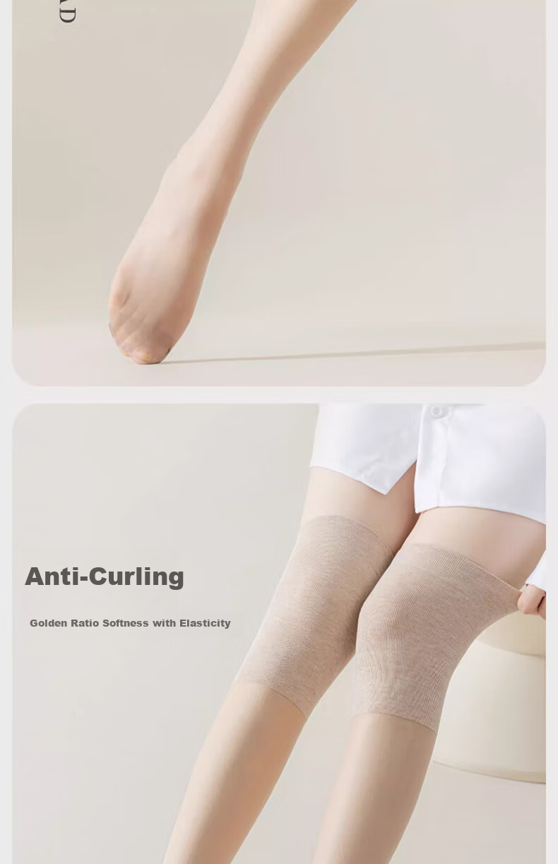 Cotton Full Knee-High Knee Brace Stockings for Women Over-the-Knee Air Conditioning Socks Anti-Slip Anti-Snag Calf Half-Length Mid-Calf Long Socks Summer 10