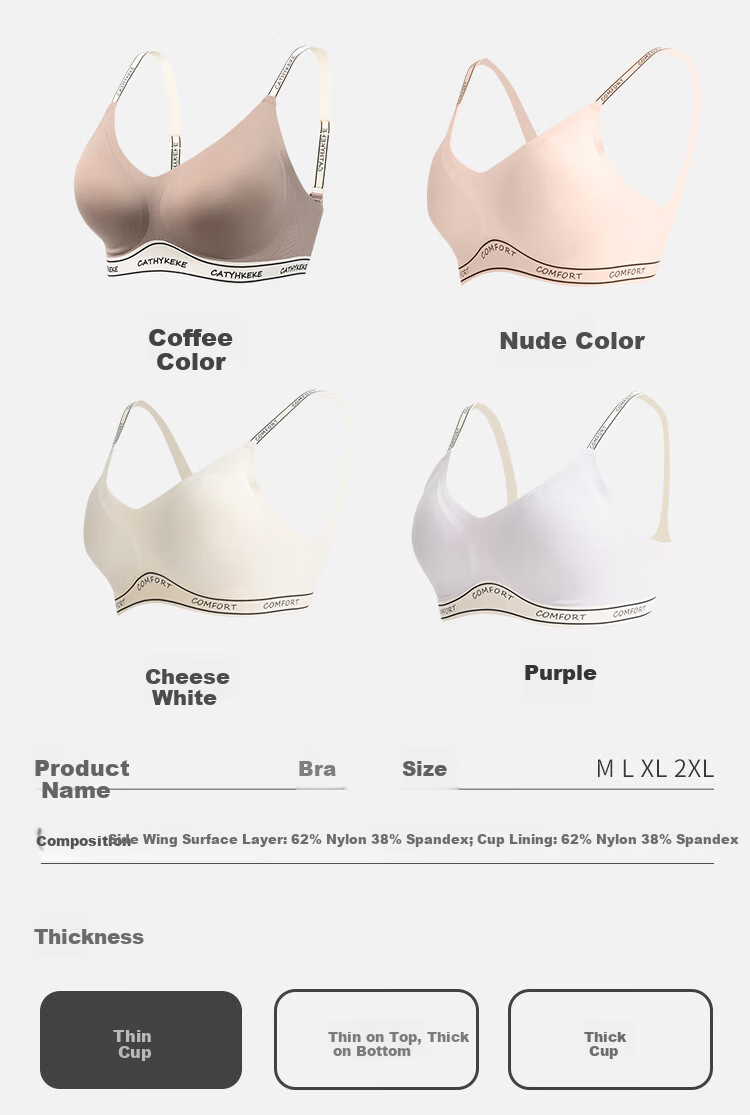 Hodo Ice Silk Seamless Off-Shoulder Strap Wireless Bra for Women, Large Bust Minimizing, Small Bust Enhancing, Versatile Tank Top Style 11