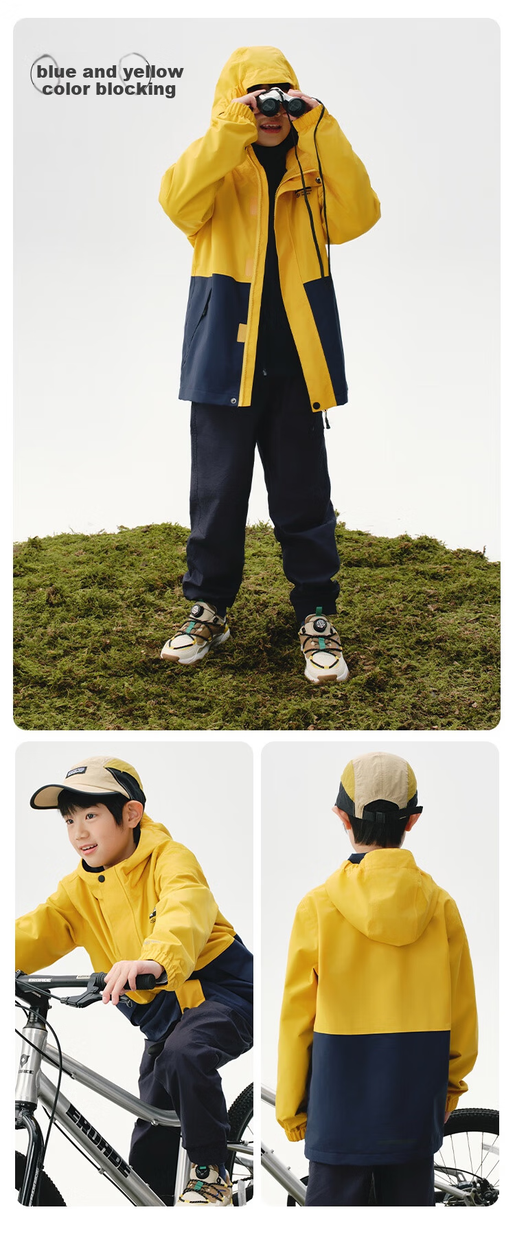 JD Jingzao Kids Fleece Lined 3-in-1 Windproof Waterproof Outdoor Jacket for Older Children Lavender Purple 140 15