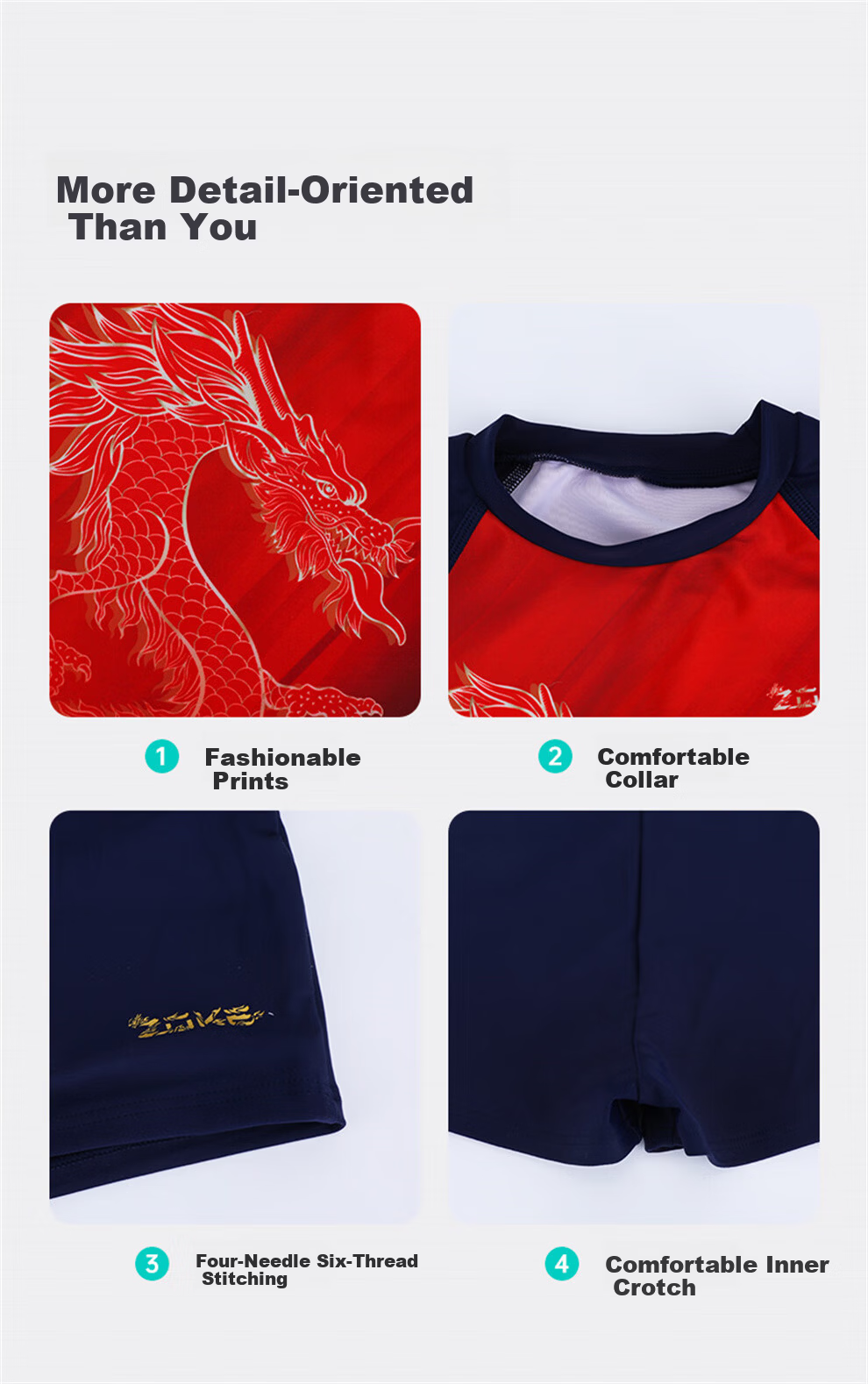 ZOKE Boys Two-Piece Swimsuit Sports Hot Spring Beach Swimwear 125503568 Red Blue China Flower 18 7