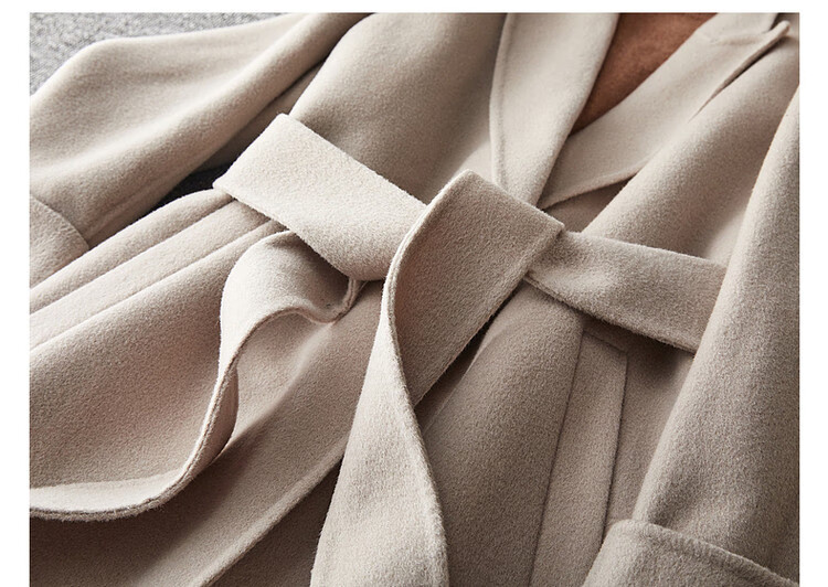 Dme [Jingshu Merino Wool Coat] Winter Old-Style Lapel Double-Breasted Long Elegant Slimming Coat Women's Outerwear 10