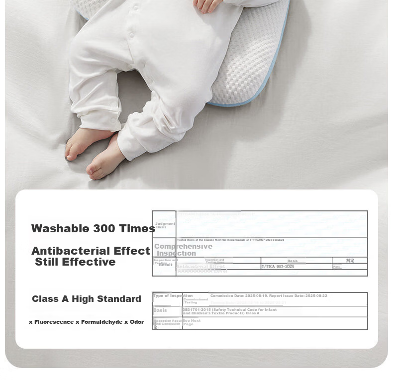 Aibedila Baby Shaping Pillow Newborn Head Correction Pillow 0-6 Months Anti-Flat Head Sleep Aid Blue 14