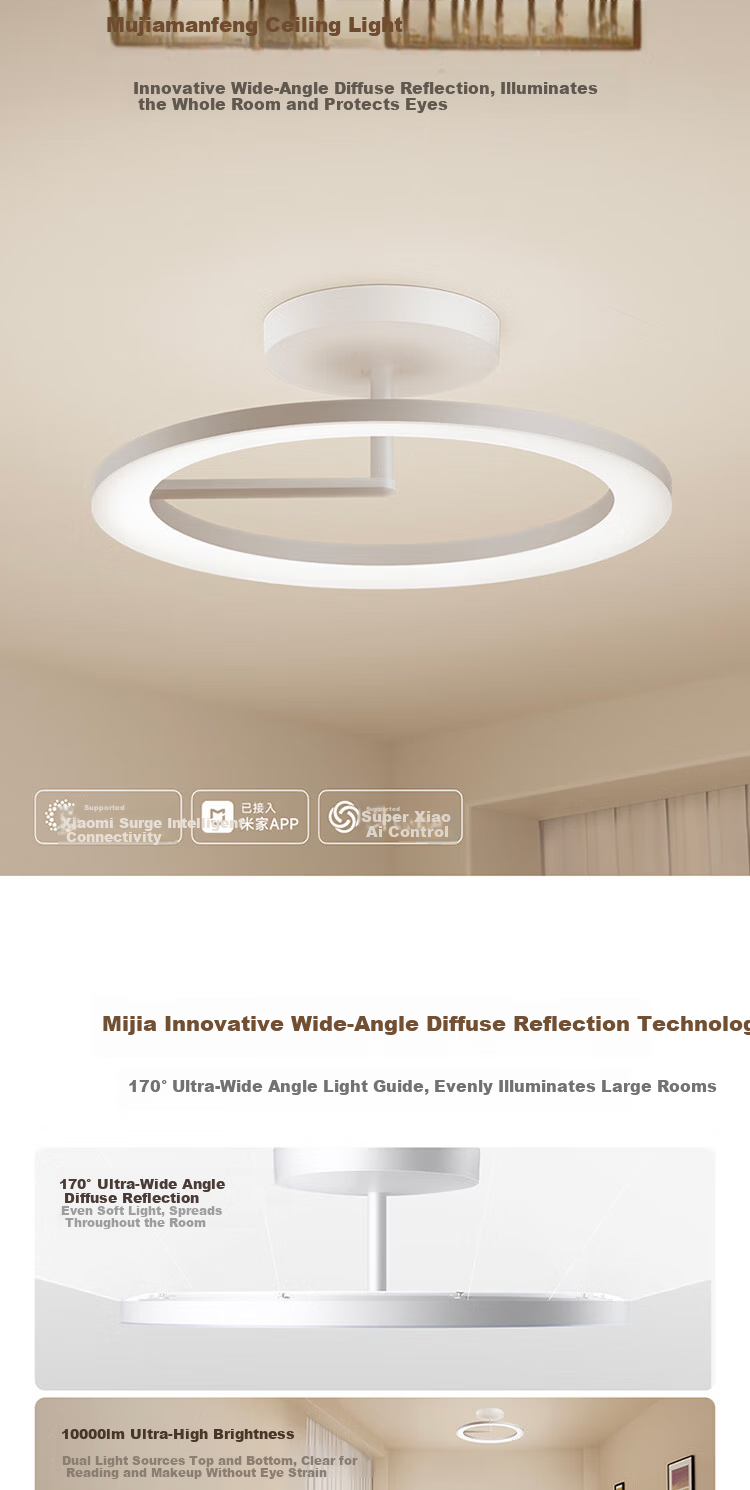 Mijia Xiaomi Ceiling Light Pro Ultra-thin D50 Seamless Eye-protection Full-spectrum Ceiling Light [Installation Included] 2