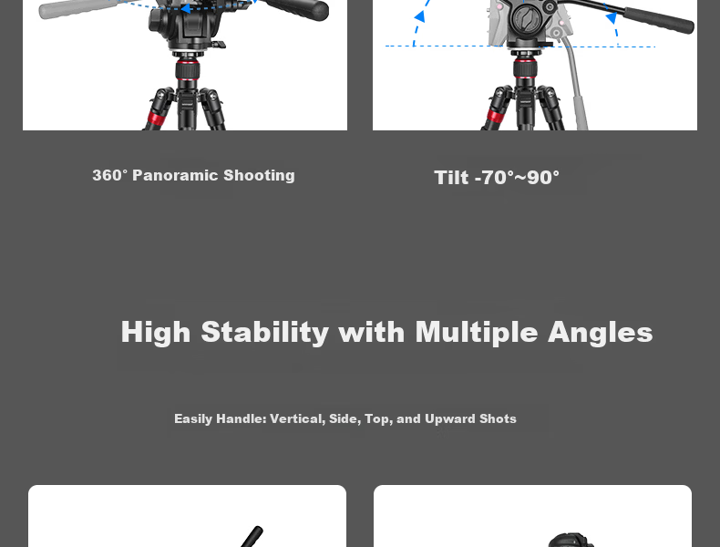NEEWER Aluminum Alloy Lightweight Tripod for DSLR And Mirrorless Cameras, Professional Universal Photography And Video Stand, Outdoor Travel Monopod SAB264 8
