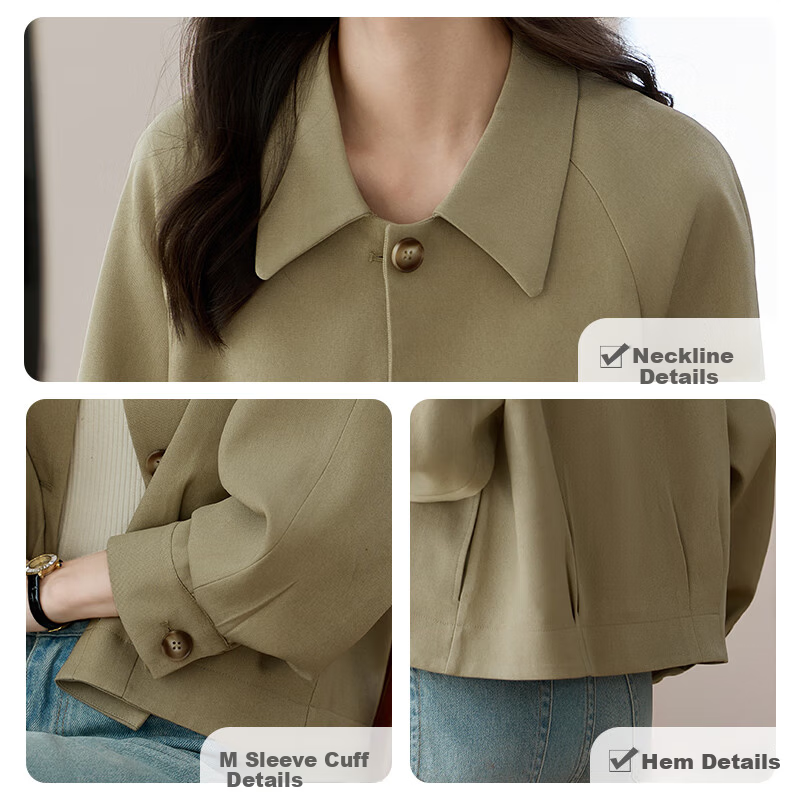 She Enjoy Casual Jacket Women Commuter Simple Short Coat Spring Autumn Versatile Elegant Cardigan Top T143U2023