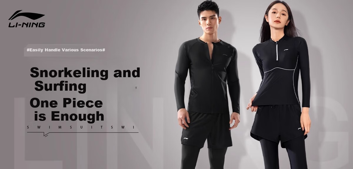Li-Ning Snorkeling Jellyfish Suit Surfing Gear UV Protection Two-Piece Women's Long Sleeve Long Pants Quick-Dry Plus Size Swimsuit 2