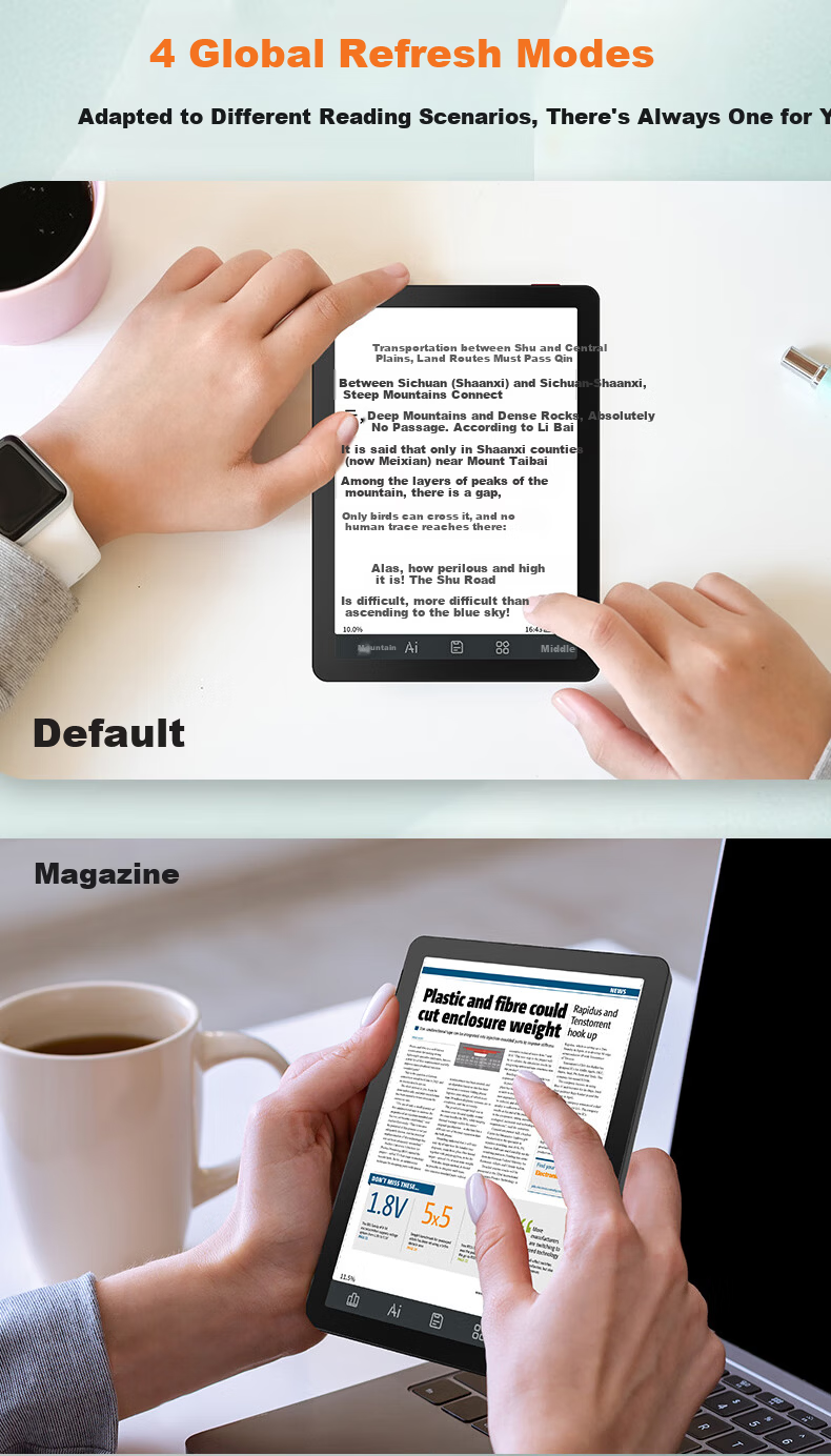 BIGME E-Reader B6【New Release】 6-Inch E-Ink Screen Smart Reading Device Ebook Reader for Books, Study, Comics Lightweight Portable White 2