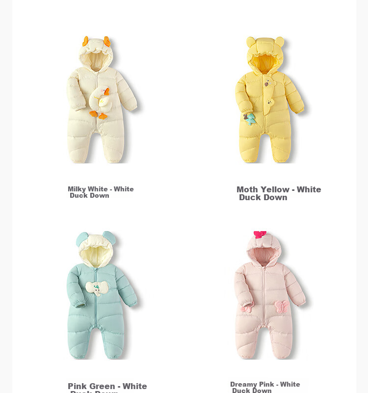 BALABALA Kids Lightweight Down Jacket Baby Outdoor One-Piece Winter Romper Toddler Clothes Boys Girls Cute 11
