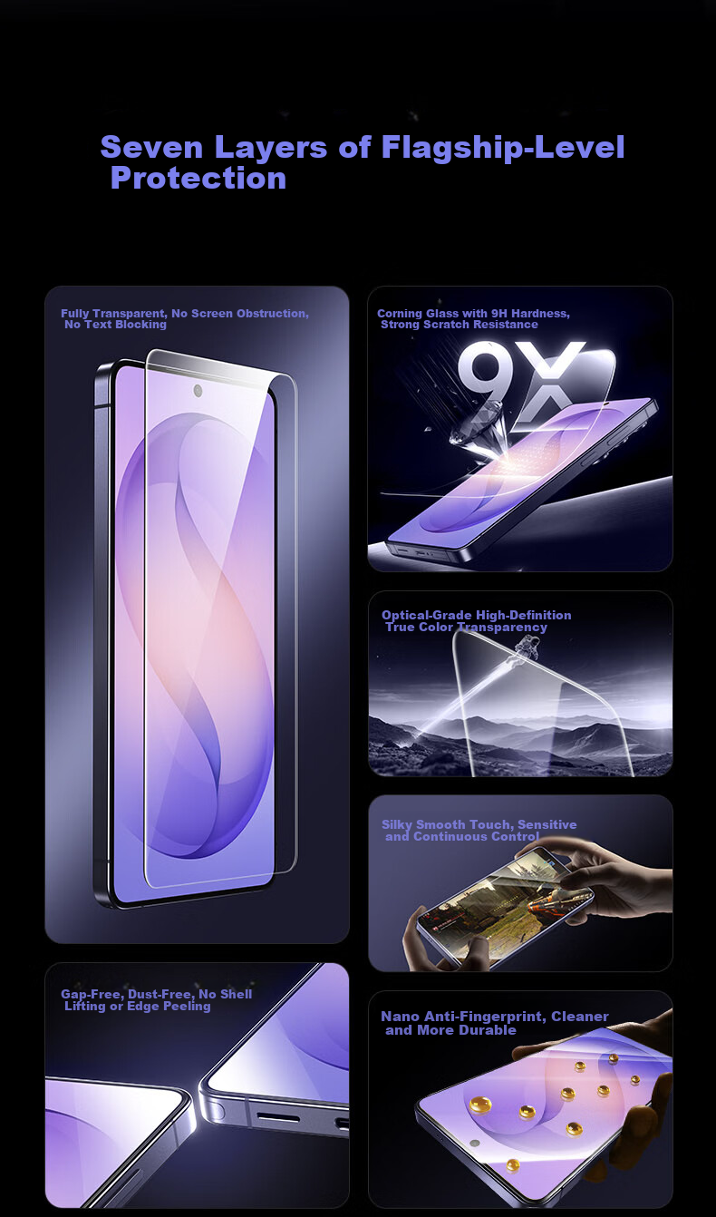 ESR ESR [3 Pieces] Tempered Glass Screen Protector for Samsung S25 Ultra, Galaxy S25 Ultra Phone Film, Anti-Fingerprint, HD Clear, Full Coverage Front Protective Film 9