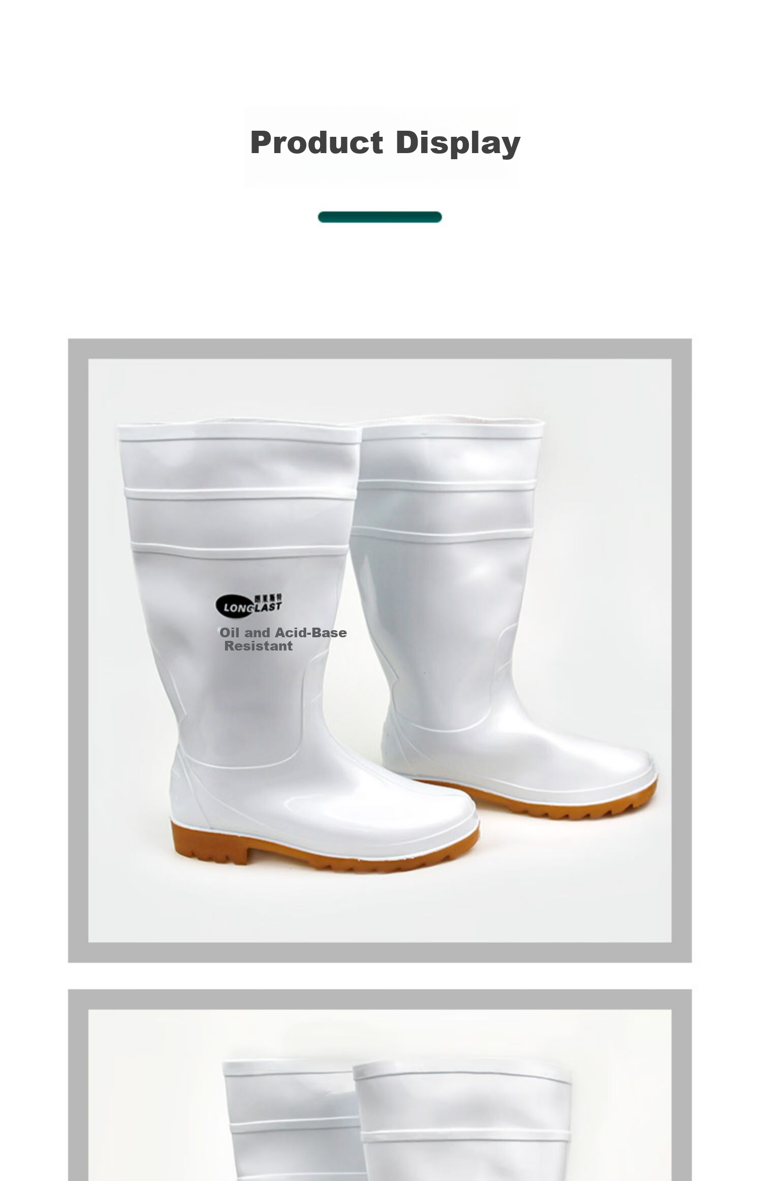 LONGLAST (LONG LAST) Extra White Oil-Resistant Boots, High-Top Non-Slip Waterproof Shoes Rain Boots, Acid And Alkali Resistant Chef Food Hygiene Boots for Men And Women, Size 42 19