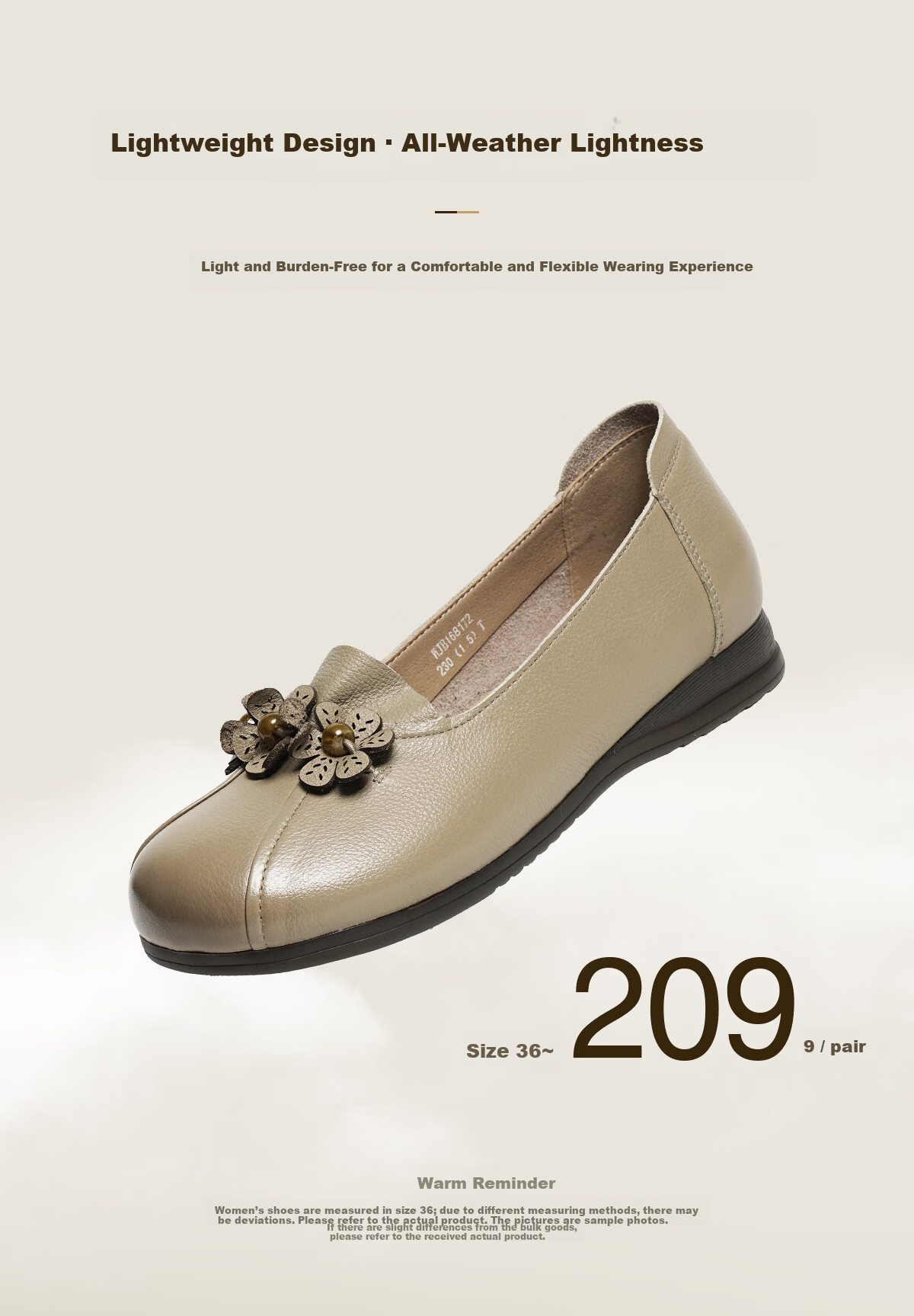 Red Dragonfly Women's Spring 2026 Leather Soft Sole Comfortable Flats WJB16817 Black Size 35 5